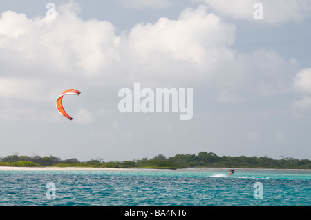 Kitesurfen Sie Francisqui Los Roques Archipel Venezuela-Südamerika Stockfoto