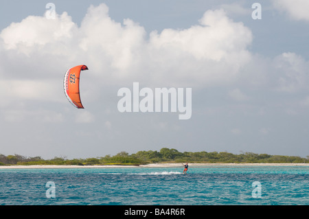 Kitesurfen Sie Francisqui Los Roques Archipel Venezuela-Südamerika Stockfoto