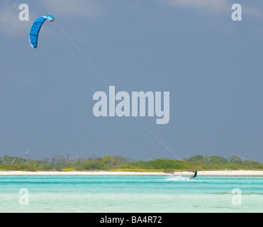 Kite-Surfen Francisqui Los Roques Archipel Venezuela-Südamerika Stockfoto