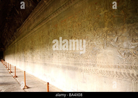 Kambodscha-Siem Reap Flur in den Tempeln von Angkor Stockfoto