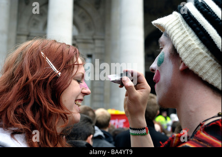 G20-Proteste London - 1. April 2009 Stockfoto