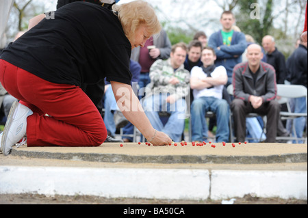 Die Welt Murmeln Meisterschaften in Tinsley Green Crawley, Großbritannien. Bild von Jim Holden. Stockfoto