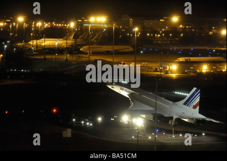 Die berühmten AF Concorde Flugzeug auf Static Display - Paris CDG Airport, FR Stockfoto