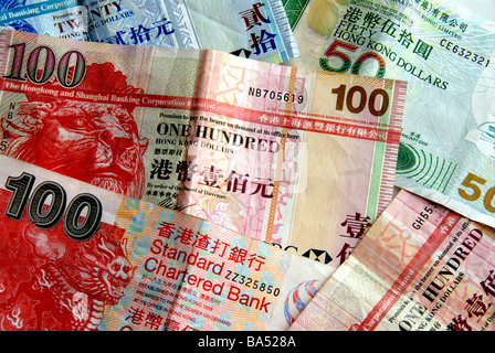 Noten von Hongkong-Dollar Stockfoto