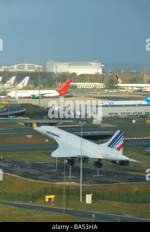 Die berühmten AF Concorde Flugzeug auf Static Display - Paris CDG Airport, FR Stockfoto