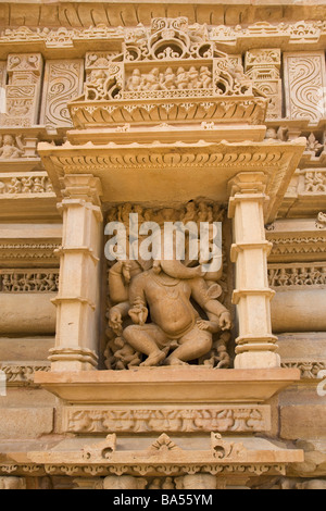 Ganesh Elefant Gott Skulptur Kandariya Mahadeva Tempel Khajuraho Unesco World Heritage Site Madhya Pradesh Staat Indien Asien Stockfoto