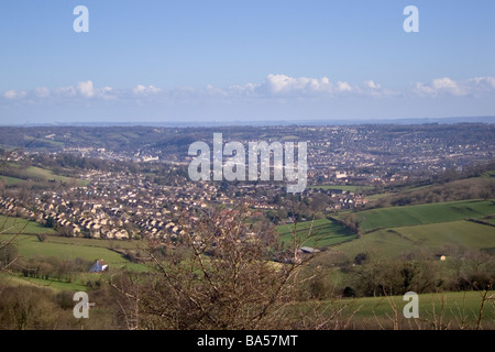Blick über Bad aus der Cotswold Way, Somerset, England, Großbritannien Stockfoto