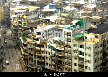 Gebäude, Vasco de Gama Platz, Macau, China Stockfoto