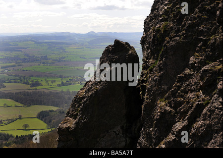 Die Nadeln im Auge das Wrekin Hügel in Shropshire, England Uk Stockfoto