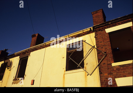 Reihe von Reihenhäusern In Middleport Stoke-on-Trent zu abgerissen werden Stockfoto