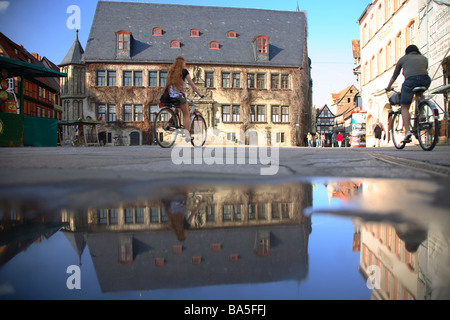 Deutschland Harz Sachsen-Anhalt Sachsen Sachsen-Anhalt Quedlinburg Markt quadratischen Markt Marktplatz Stockfoto