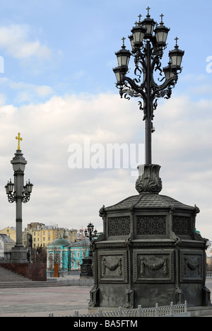 Kirche-Laterne in der Nähe einer Kathedrale von Christus der Retter-Moskau-Russland Stockfoto