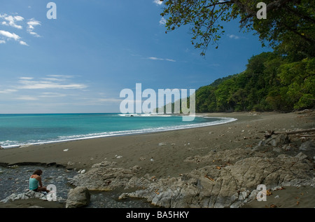 Einem unberührten Strand im Corcovado Nationalpark Stockfoto