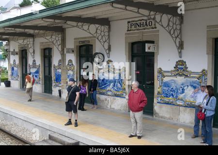 Bahnhof von Pinhao auf dem Douro-Tal Stockfoto