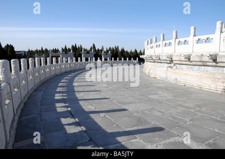 Der Runde Altar (Yuan Qiu Yuanqiu) in The Temple of Heaven (oder Altar des Himmels), einer der beliebtesten Touristenattraktionen in Beijing Stockfoto