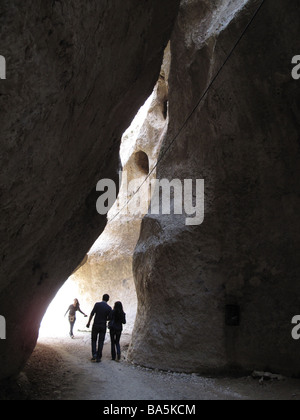 Riss der St Taqla oder Thekla in Maalula oder Maaloula Syrien Grieta de Santa Tecla de Malula SIRIA Stockfoto