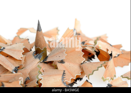 Bleistift in einer Umgebung Späne A Foto Nahaufnahme Stockfoto