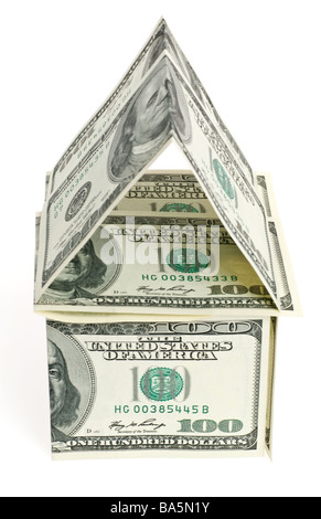 Dollar das Haus ein abstraktes Design von Dollar in Form von Wohnung Stockfoto