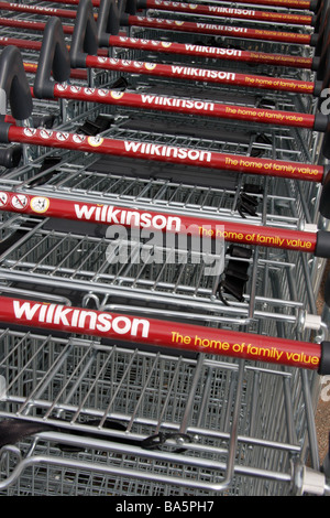 Wilkinson/Wilko Store Einkaufswagen Stockfoto