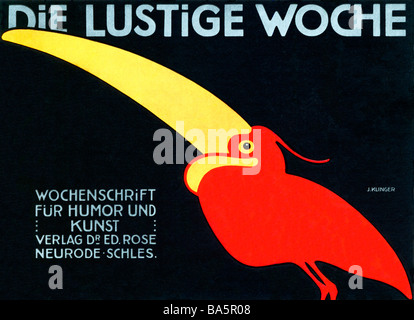 Sterben Sie Bildergeschichten Woche 1910 Plakat für das wöchentliche Magazin für Humor und Kunst aus Neurode Jolly Woche Stockfoto