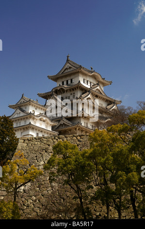 Himeji-Jo ist die prächtigste Burg in Japan und sein Name bedeutet auf Japanisch als "Shirasagi" oder "Weißer Reiher". Stockfoto