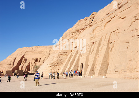 Ägypten Abu Simbel Tempel von Ramses II und Frau Nefertari Stockfoto