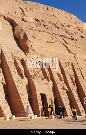 Für Frau Ramses Nefertari Außenseite Ägypten Abu Simbel Tempel Stockfoto