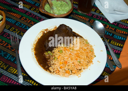 Mexikanische Küche, Fleisch in Schokoladensauce Stockfoto