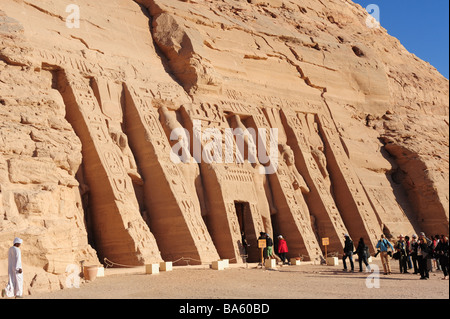 Für Frau Ramses Nefertari Außenseite Ägypten Abu Simbel Tempel Stockfoto