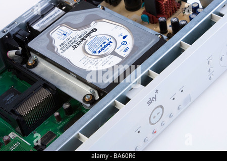 Sky TV-Satelliten-Empfängerbox Stockfoto