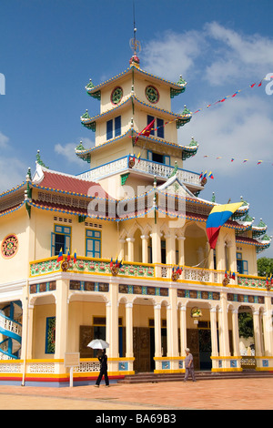 Cao Dai Sakralbauten in der Nähe von Tay Ninh Heiligen Stuhls in Tay Ninh Vietnam Stockfoto