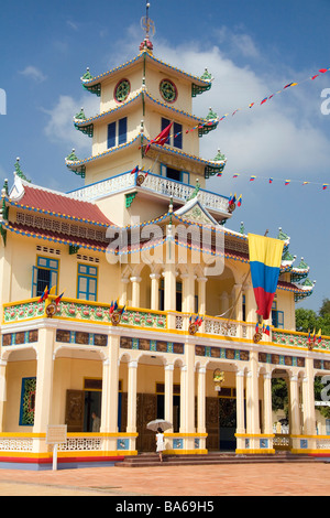 Cao Dai Sakralbauten in der Nähe von Tay Ninh Heiligen Stuhls in Tay Ninh Vietnam Stockfoto