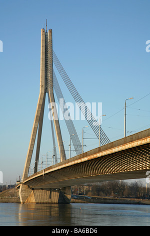 Vansu kippt oder Vansu Brücke über den Fluss Daugava, Riga, Lettland. Stockfoto