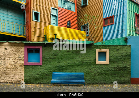 Bunte Häuser in La Boca, Buenos Aires. Stockfoto