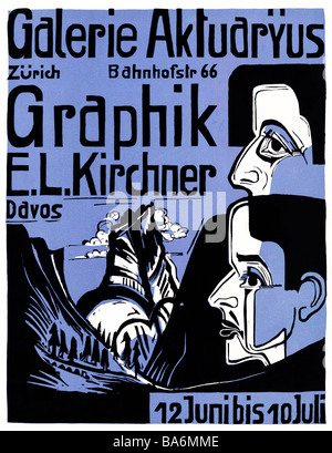 Ernst Ludwig Kirchner Zürich 1933 Plakat für eine Ausstellung der deutschen Künstlers in seinem angenommenen Land Schweiz Stockfoto