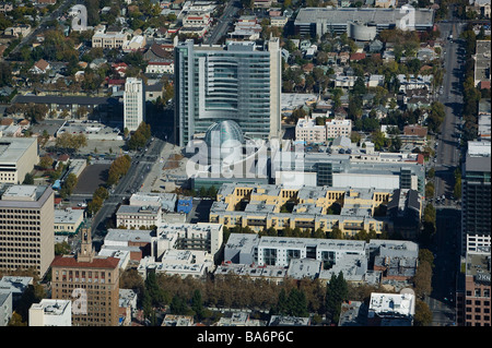 Luftaufnahme über San Jose Kalifornien Stadt Halle Stockfoto