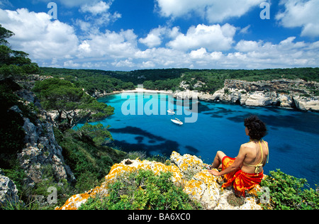 Cala Macarellata Balearen Minorca Spanien Stockfoto