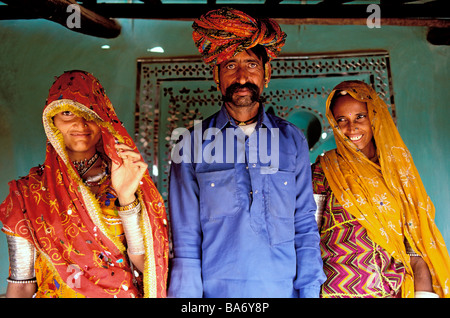 Indien, Rajasthan State Tonk Bereich, Rajput Familie Stockfoto