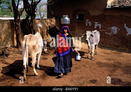 Indien, Rajasthan State, Tonk Bereich, Bauernhof Stockfoto