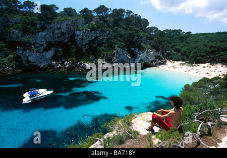 Cala Macarellata Balearen Minorca Spanien Stockfoto