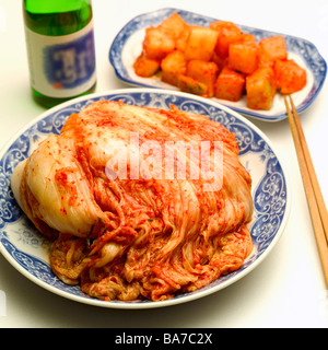 Kimchi und Kakuteki Stockfoto