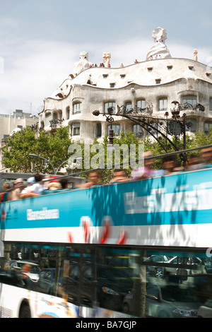 Tour-Bus, Passeig de Gracia, Barcelona, Katalonien, Spanien Stockfoto