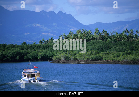 Blick auf der westlichen Seite der Insel Viti Levu, Fiji, Südsee Stockfoto