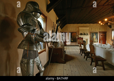 Bankett Hall, Burg Falkenstein, mittelalterliche Burg, Harz Mountains, Sachsen Anhalt, Deutschland Stockfoto