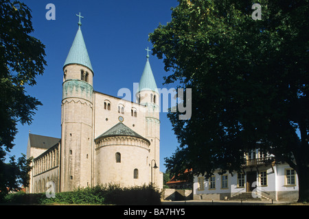 Collegiate Kirche des St. Cyriacus, Gernrode, Straße der Romanik, Harz Mountains, Sachsen Anhalt, Deutschland Stockfoto