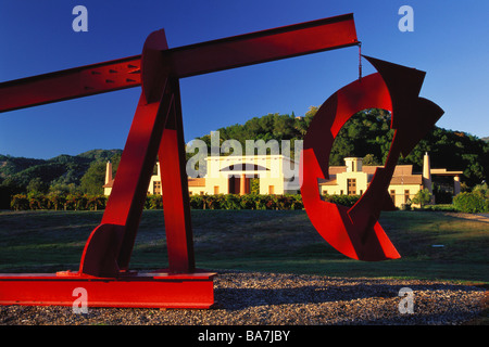 Skulptur im Clos Pegase, Weingut, Calistoga, Napa Valley, Kalifornien, USA Stockfoto