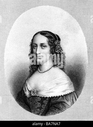 Mailly, Louise Julie de Nesle, Gräfin von, 16.3.1710 - März 1751, Herrin von König Ludwig XV. Von Frankreich 1736 - 1741, Porträt, Stahlgravur von Johann Lindner, 19. Jahrhundert, nach zeitgemäßem Bild, Stockfoto