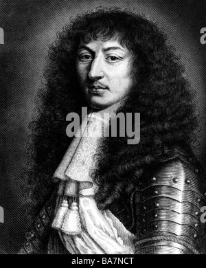 Ludwig XVI., 5.9.1638 - 1.9.1715, König von Frankreich 1643 - 1715, Porträt, Stahlgravur von Kühner, 19. Jahrhundert, nach Mignard, 17. Jahrhundert, Stockfoto