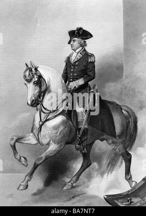 Gates, Horatio, 1727 - 10.04.1806, amerikanischer General, Pferdesport, halbe Länge, Stahlstich nach keuchend von Alonzo Chappel (1828 - 1887), Artist's Urheberrecht nicht geklärt zu werden. Stockfoto