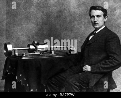 Edison, Thomas Alva, 11.2.1847 - 18.10.1931, amerikanischer Erfinder, Ingenieur, halbe Länge, 1878, Stockfoto